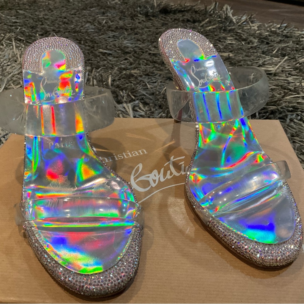 Christian Louboutin's 'Just Strass' sandals size 38.5